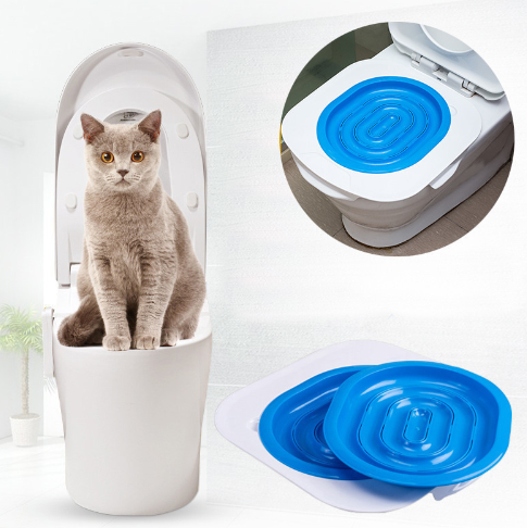 Dresseur de toilettes pour animaux de compagnie, nettoyage de chats, fournitures d'entraînement aux toilettes avec éclairage de siège de toilettes