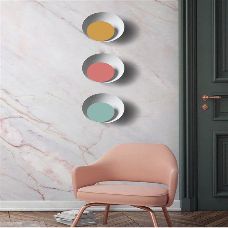 Lámpara de pared redonda de macaron colorido eclipse