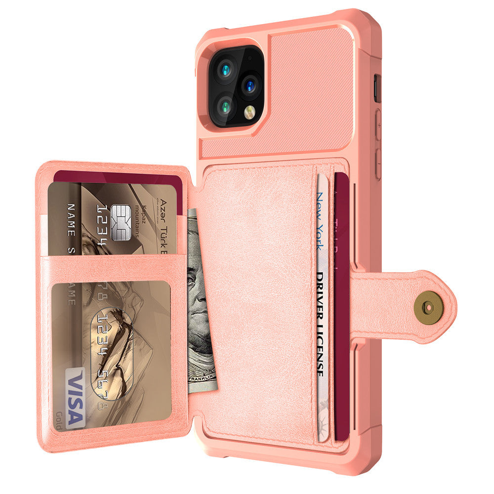 Faux Leather Card Wallet iPhone Case – Business Slim Back Cover | iPhone X–13