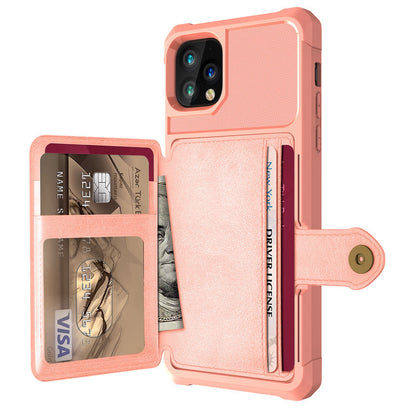 Faux Leather Card Wallet iPhone Case – Business Slim Back Cover | iPhone X–13
