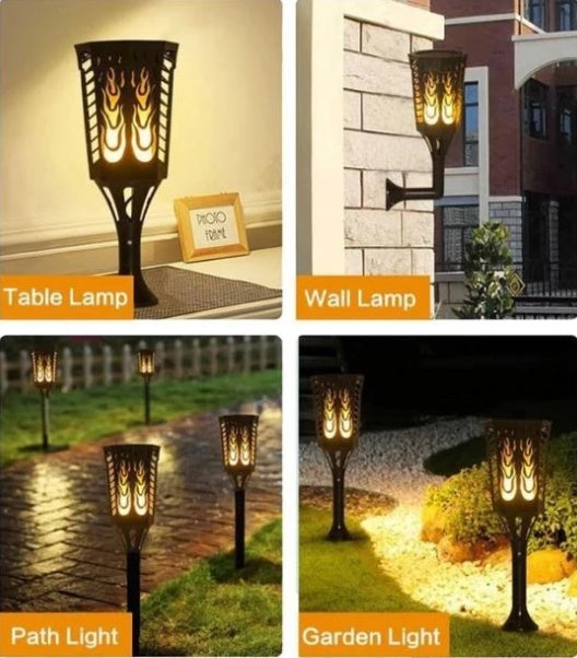 Lampe Torche Solaire Anti-Vraie Flamme 96 LED