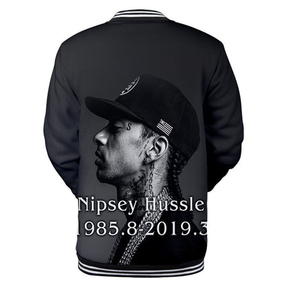Trendy nipsey hussle casual 3D baseball uniform
