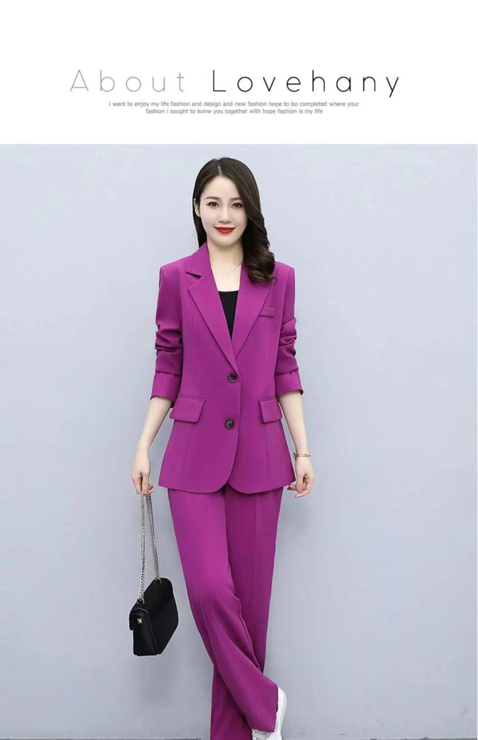 Ensemble deux pièces de tailleur-pantalon à jambes larges pour femme