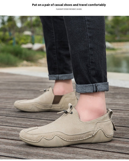 Leather Casual Men's Shoes Breathable Slip-on