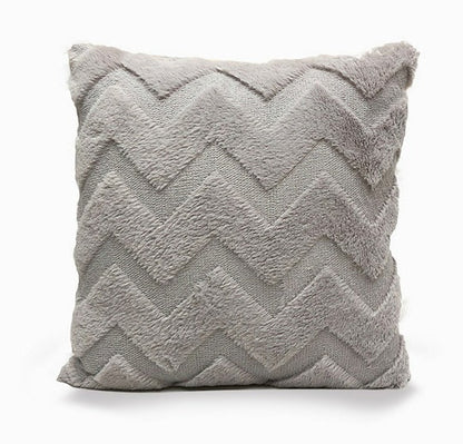 Plush Solid Color Sofa Pillowcase Living Room Cushion