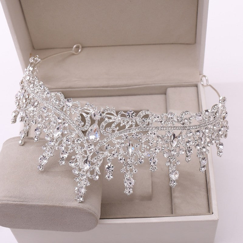 Silver Crystal Drop Bridal Jewelry