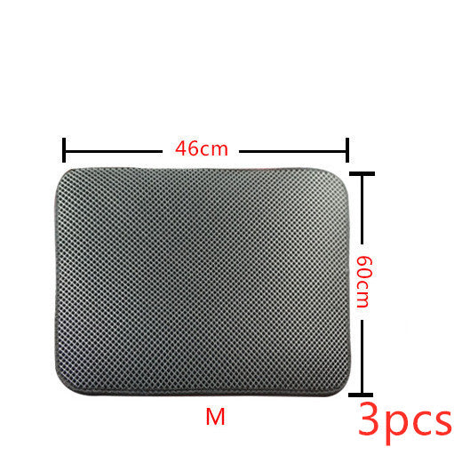 Tapis de litière double couche pour chats, tapis de litière pour animaux de compagnie, tapis de litière pour chats, accessoire de propreté pour maisons de chats