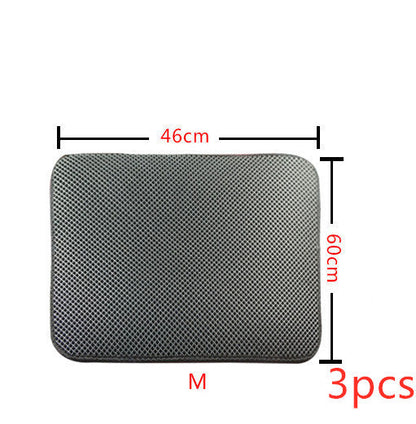 Tapis de litière double couche pour chats, tapis de litière pour animaux de compagnie, tapis de litière pour chats, accessoire de propreté pour maisons de chats
