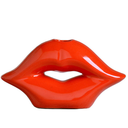 Lip ceramic vase