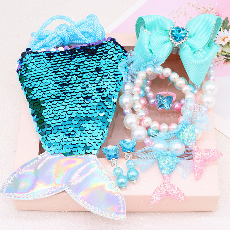 Ensemble de bijoux collier et bracelet queue de sirène pour enfants