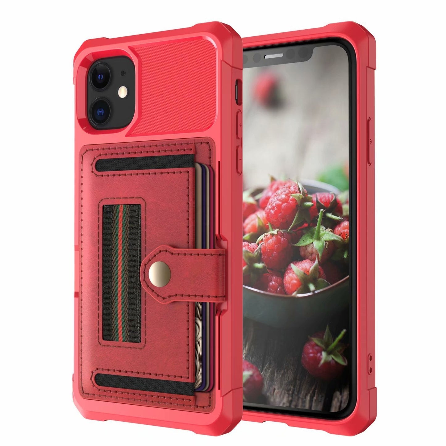Slim TPU Card Slot iPhone Case – Solid Color Back Cover | iPhone 6–12 Series