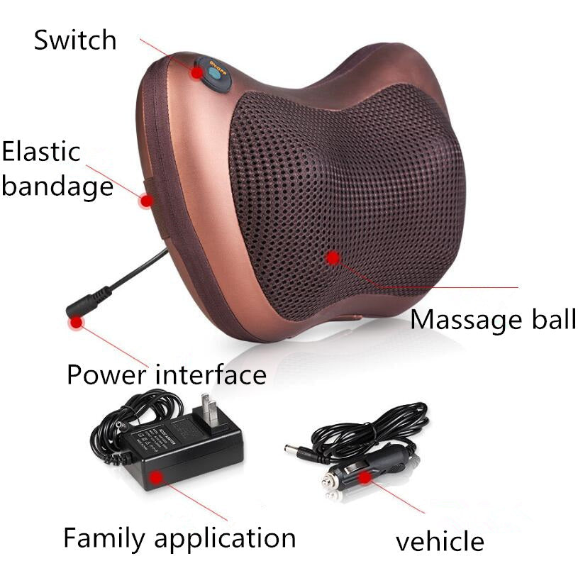 Appareil de massage électrique infrarouge chauffant pour le cou, les épaules, le dos, le corps, le spa, le siège de voiture et le pétrissage Shiatsu