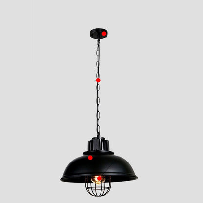 Candelabro colgante de una sola cabeza con pantalla de olla de hierro de estilo retro para mesa de comedor de restaurante