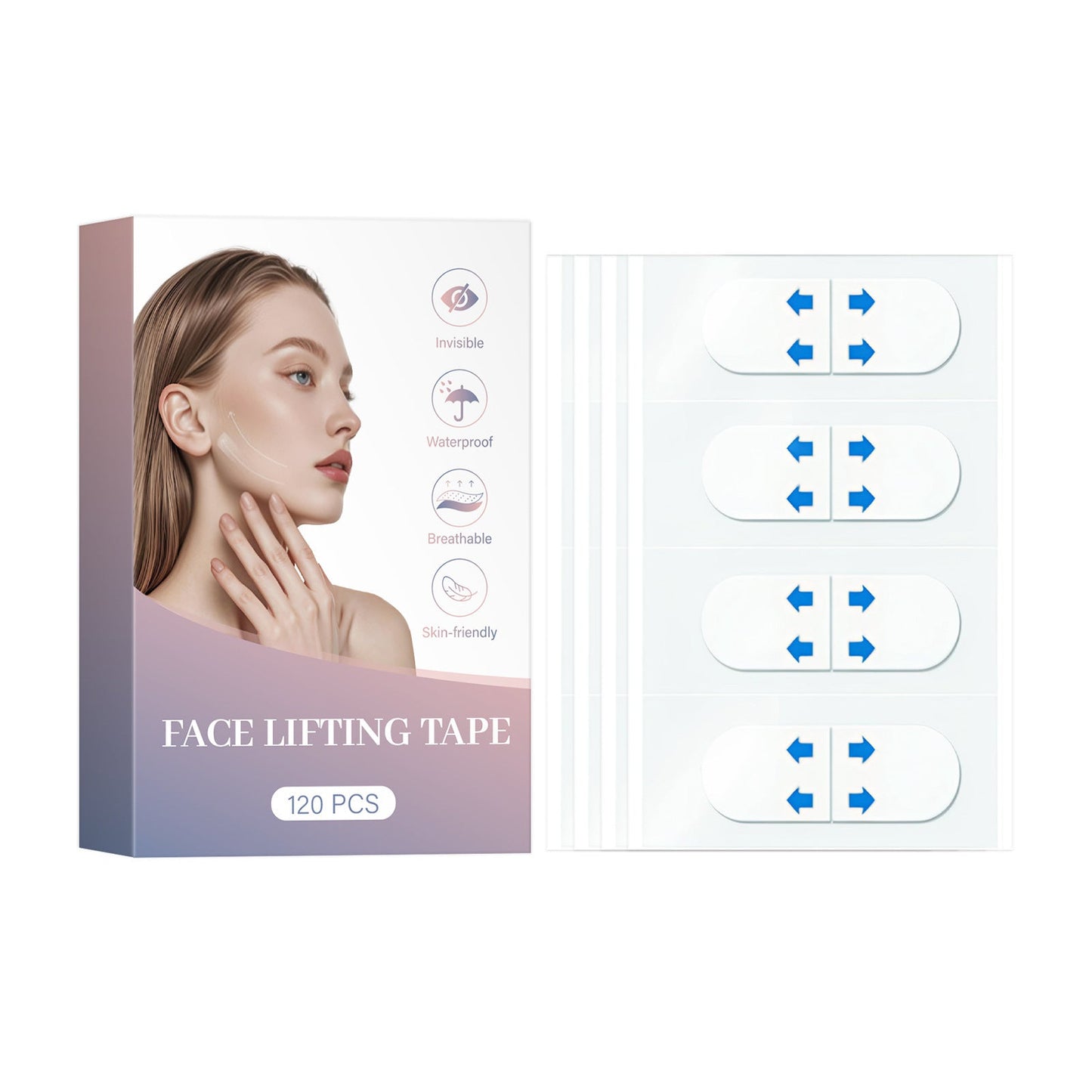 Mini lifting facial en V, raffermissant, estompant les rides, autocollants liftants pour le menton