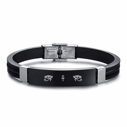 Stainless steel curved brand bracelet