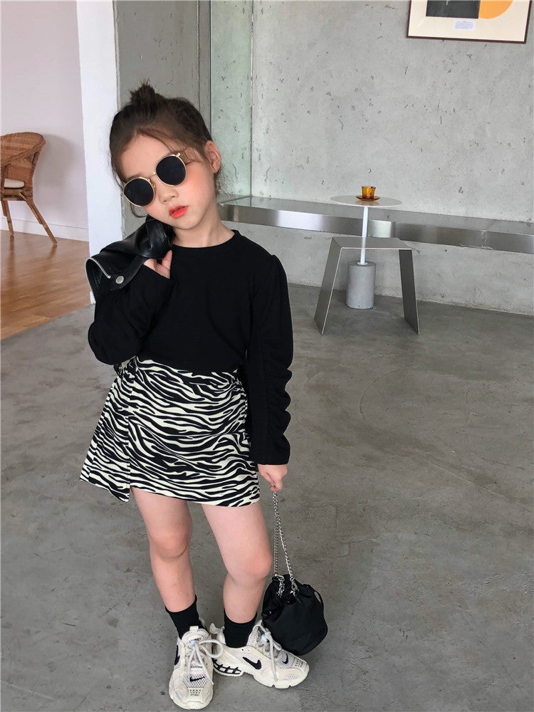 Vestido Infantil Estilo Extranjero Bolso Moda Cebra Niña Bebé Falda