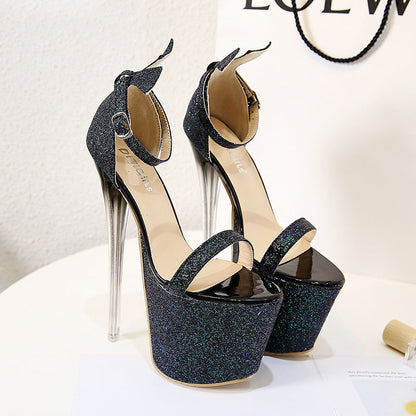 Crystal Super High Heel Sandals Plus Size