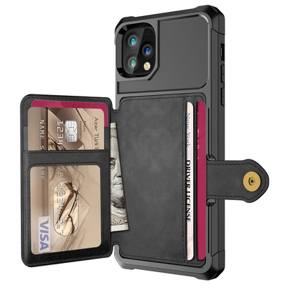Faux Leather Card Wallet iPhone Case – Business Slim Back Cover | iPhone X–13