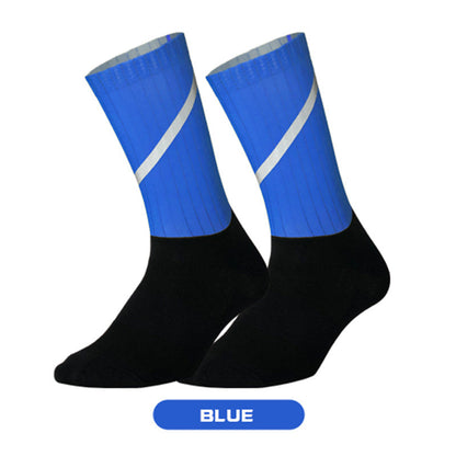 Sport profession Cycling Socks Men Anti Slip Seamless Aero Bike Wearproof Road Bicycle Socks  Reflective Safety Sock