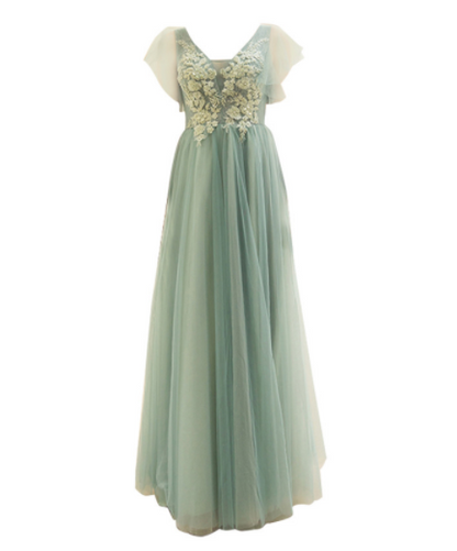 Nouvelle robe de mariée vert clair pour porter un toast