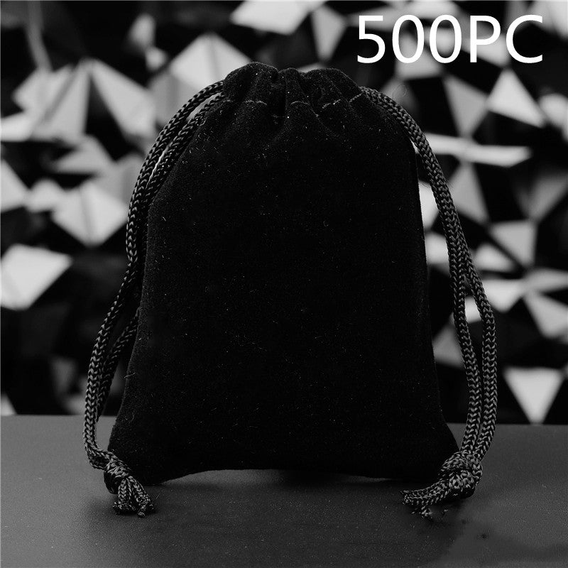 Pochette à Bijoux en Flanelle Unie avec Cordon de Serrage
