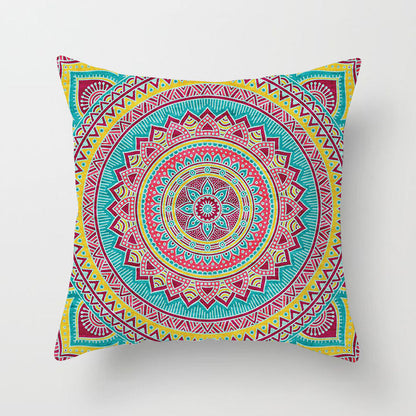 Ethnic style mandala pattern religious ceremony belief polyester pillowcase