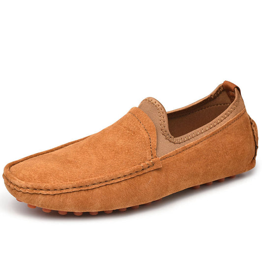 Chaussures décontractées homme mocassins d'été à enfiler respirants en cuir véritable grande taille
