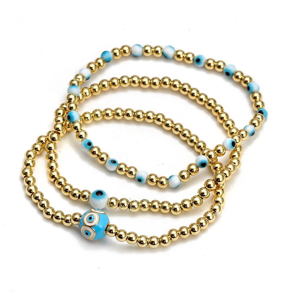 Women's Evil Eye Beads Bracelet Set – Colorful Boho Stackable Bracelets for Protection & Style