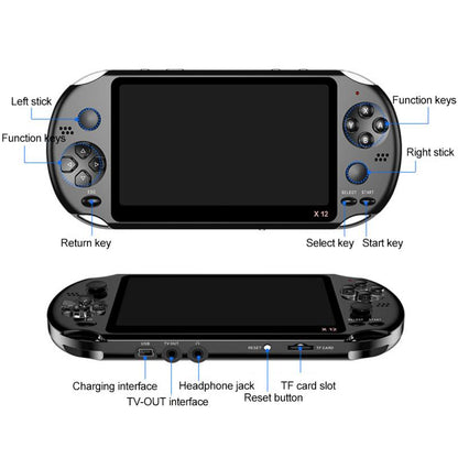 Single system Handheld game console X12 large-screen massive arcade collection version 8GPSP