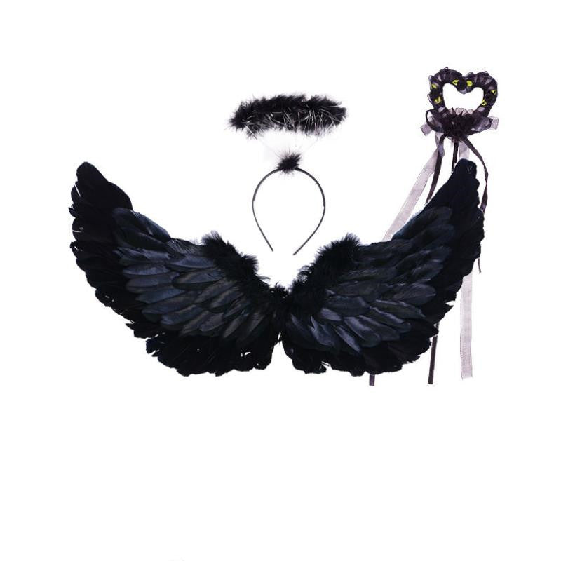 Ailes Accessoires Fleur Fille Robe De Fête Halloween Noël Spectacle Ailes en Plumes