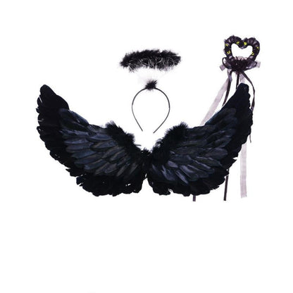 Ailes Accessoires Fleur Fille Robe De Fête Halloween Noël Spectacle Ailes en Plumes