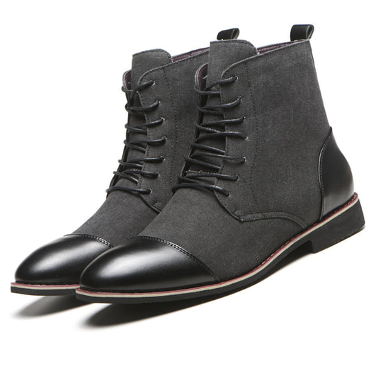 Bottes pour hommes grandes tailles, nouvelles bottes Martin en toile