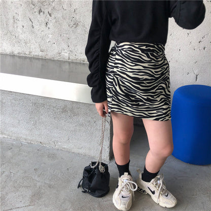Vestido Infantil Estilo Extranjero Bolso Moda Cebra Niña Bebé Falda