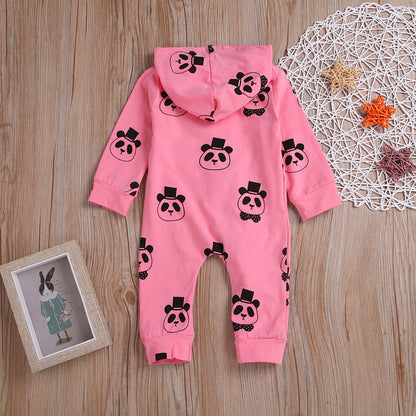 Long sleeve panda print Jumpsuit