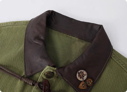 Original Children's Fun Embroidered Brushed Denim Jacket For Autumn