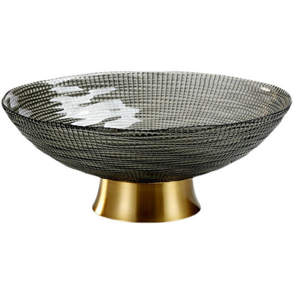 Gold-painted Glass Fruit Plate Tea Table