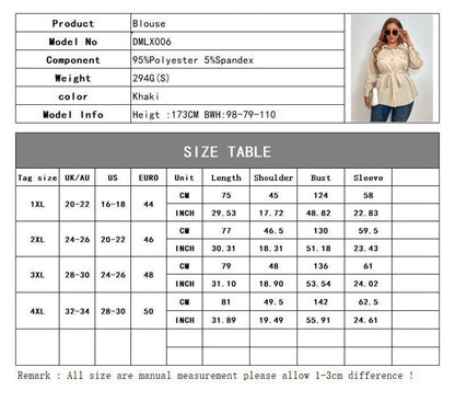 Plus Size Blouse Shirt Ladies Tops