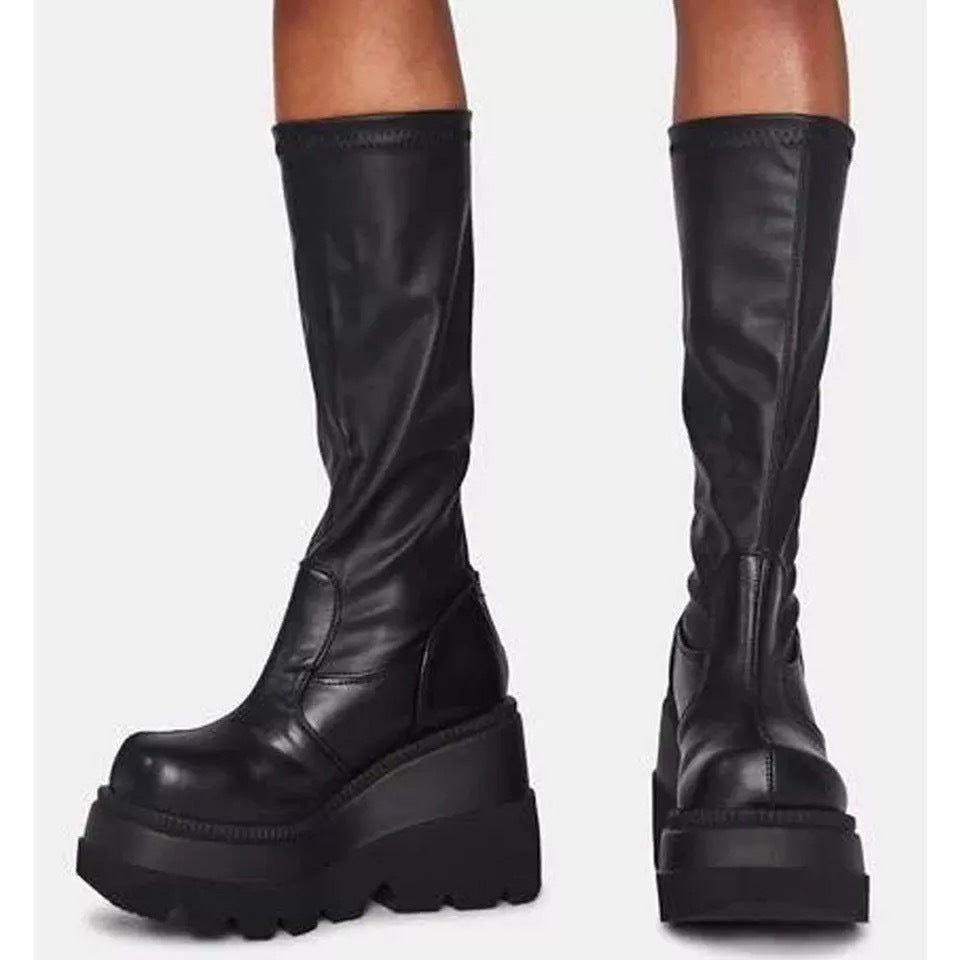 Zapatos con Plataforma Botas de Mujer Zapatos de Invierno Cuero Genuino