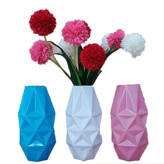 Vase en verre bloc prismatique de couleur créative par pulvérisation pour salon et table à manger