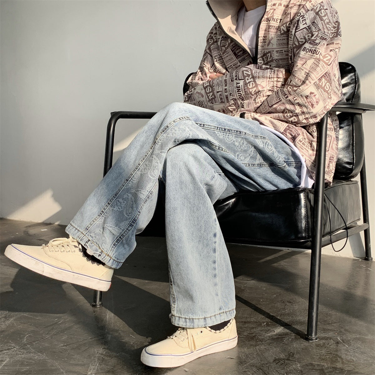 Retro Loose Wide-Leg Jeans – Streetwear