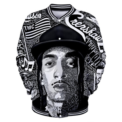 Trendy nipsey hussle casual 3D baseball uniform