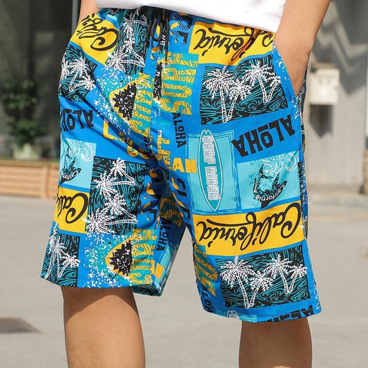 Pantalon de plage d'été pour homme, coupe ample, décontracté, longueur mi-mollet, en soie glacée, haute élasticité, séchage rapide