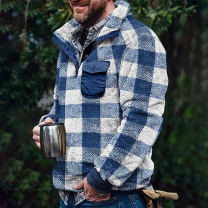 Vêtements à carreaux double face en fourrure pour vêtements pull transfrontalier mode décontractée en peluche