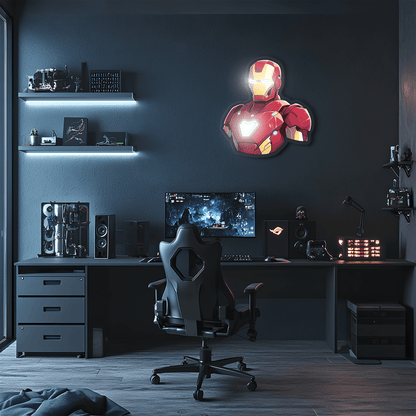 Ironman Plexiglass Neon Art, Ironman Neon Sign, Neon Light Sign