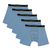 Caleçons boxeurs en viscose de bambou pour hommes Couleur bleu acier - Paquet de 5