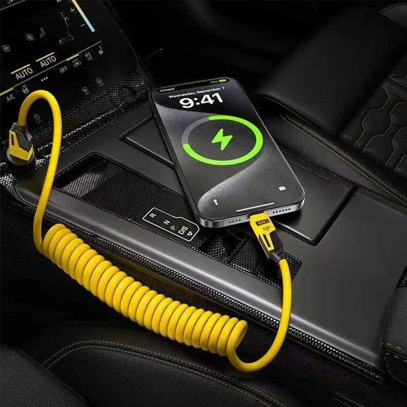 Cable USB de carga rápida de 65W con resorte – Cable duradero de carga veloz (cable USB de 65W)