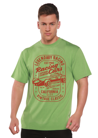 T-shirt à manches courtes en bambou-viscose et coton biologique pour homme avec motif « Voitures de course légendaires »