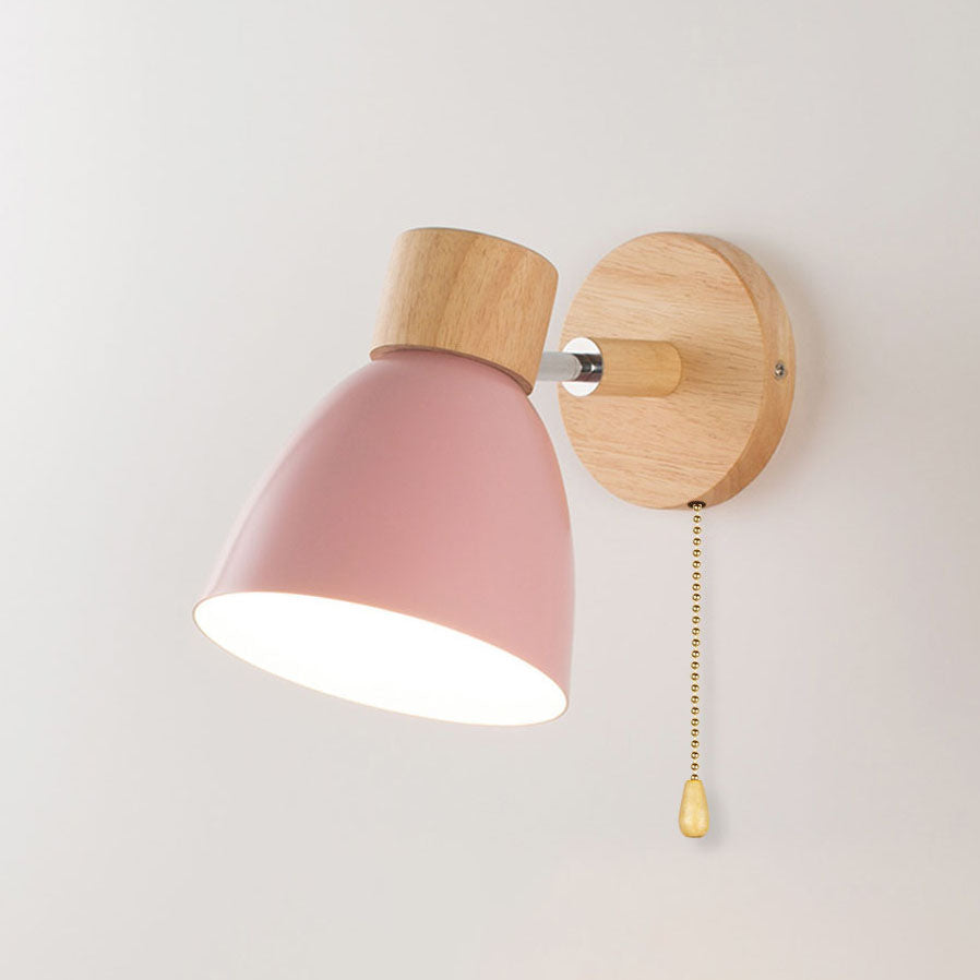 Modern Minimalist Wooden Cone Wall Sconce LED E27 Wall Light