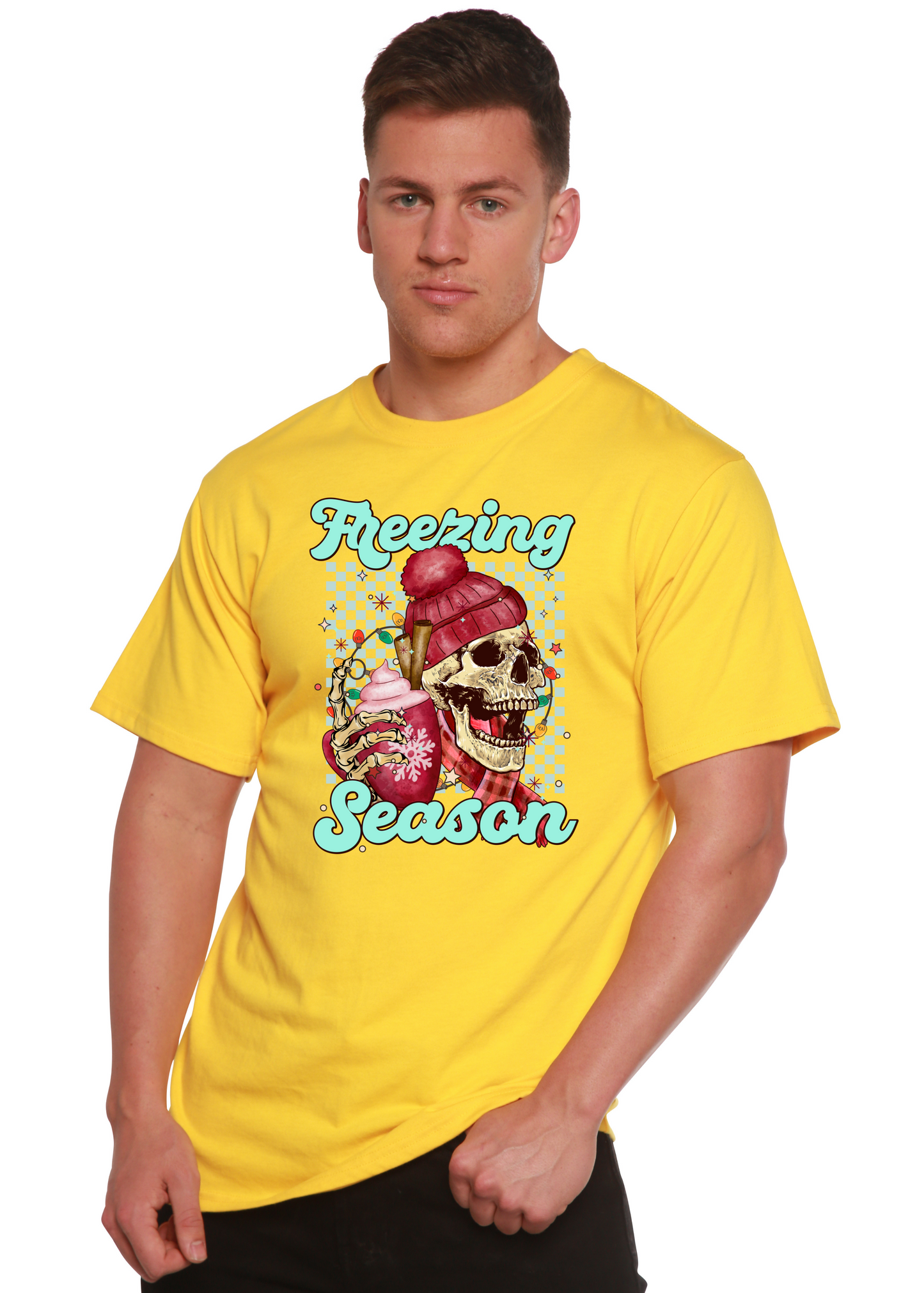 T-shirt graphique unisexe à manches courtes en bambou-viscose/coton biologique Freezing Season