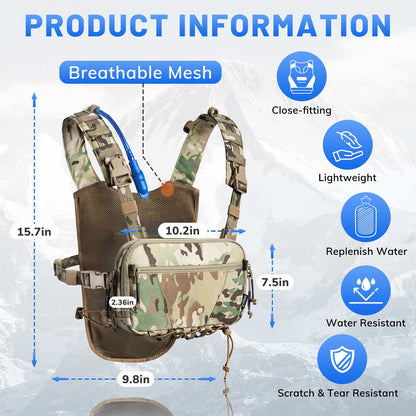Votagoo Tactical Lightweight Running Hydration Vest with 2L Water Bladder Bag